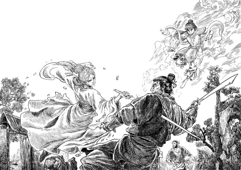 Illustration of a scene from 'The God of Minor Troubles' from Science Fiction World